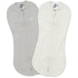 Summer Infant Swaddle Pod 2 Pk Grey/White Dot